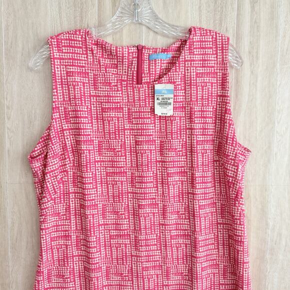 J.McLaughlin Sophia Sheath Dress Women XL Pink Sleeveless Caribe Square $218 - Picture 6 of 15